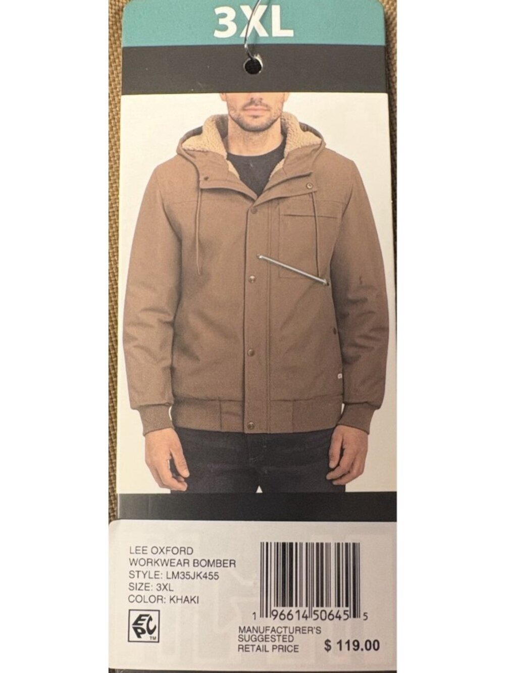 Lee Premium Select NWT Oxford Workwear Bomber Jacket 3XL Khaki MSRP $119